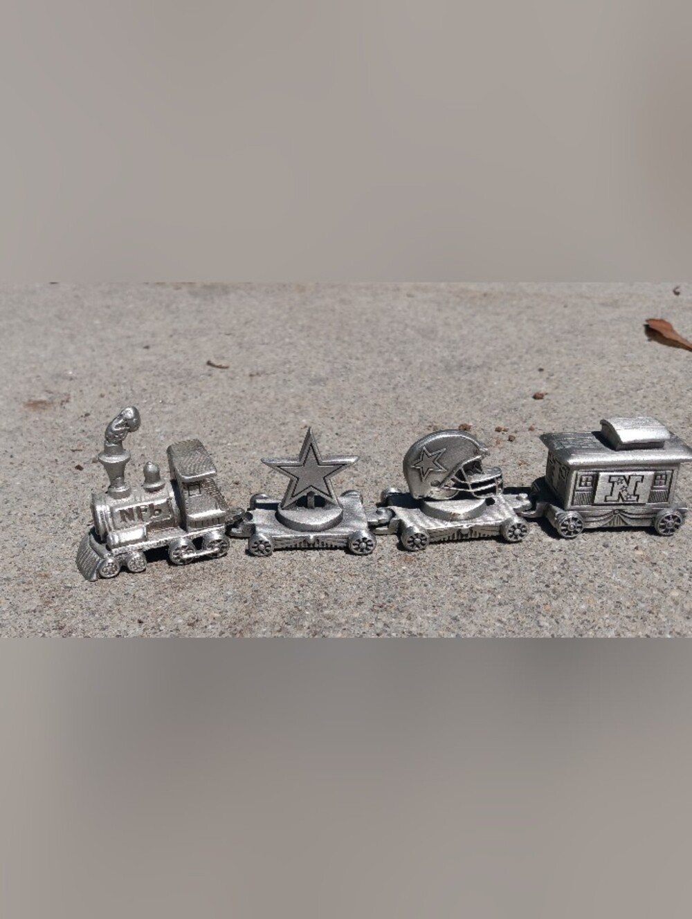 NFL Dallas Cowboys 4 Piece Pewter Miniature Train Set
